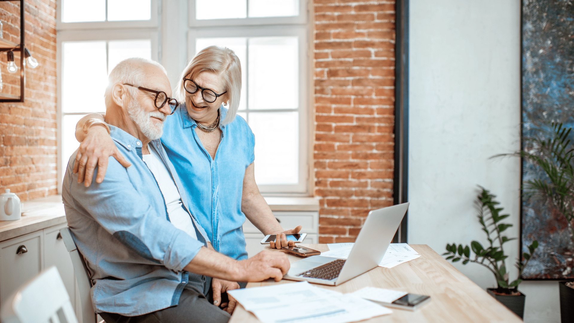 Couple comfortable at home